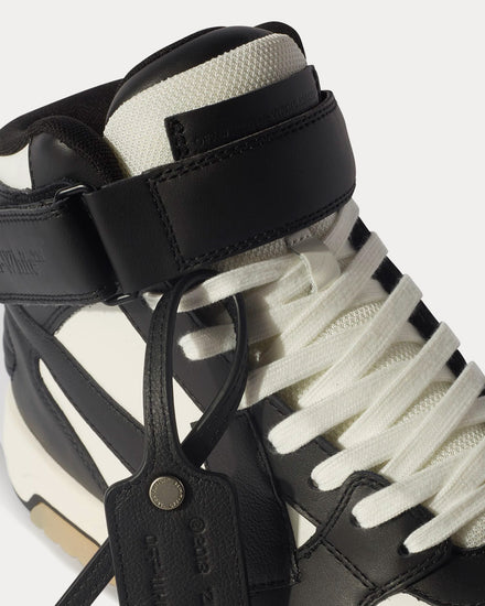 Off-White Out Of Office Lea Black / White Mid Top Sneakers - 5
