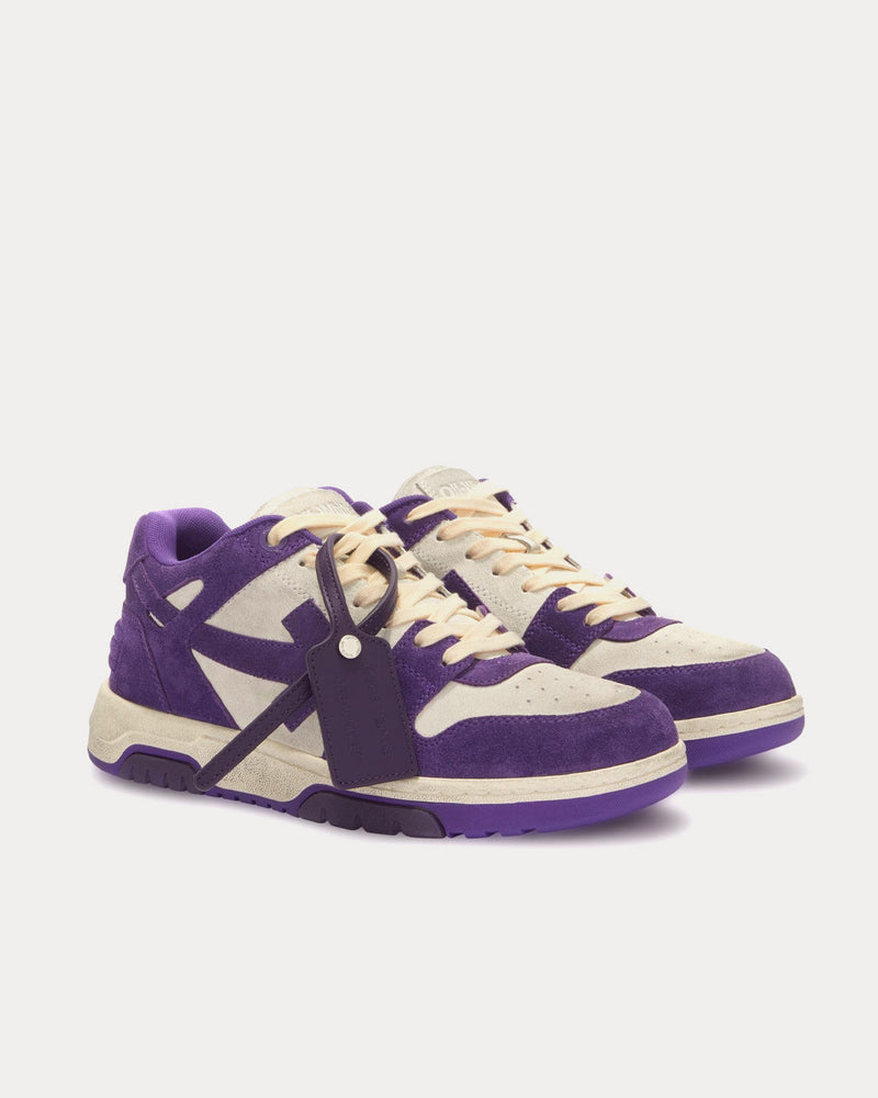 Off-White Out Of Office Vintage Suede White / Purple Low Top Sneakers - 3