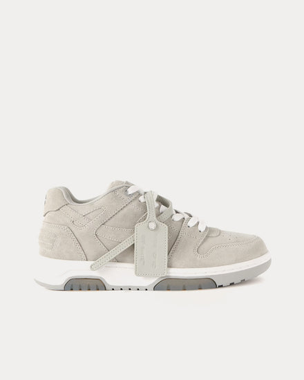 Off-White Out of Office Leather-Trimmed Suede Stone Low Top Sneakers - 1