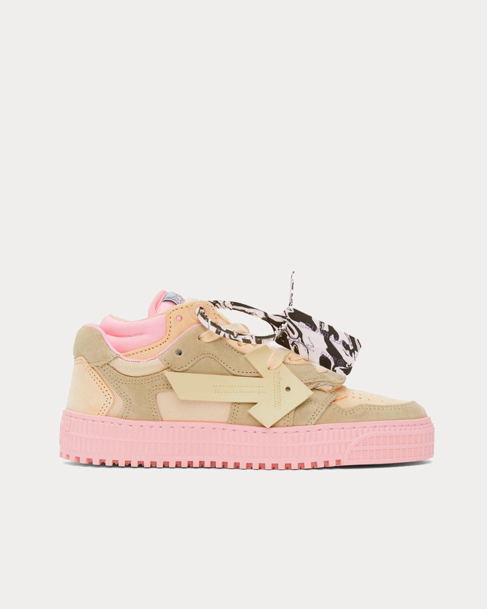 Off White Floating Arrow Pink Grey Low Top Sneakers Sneak in Peace