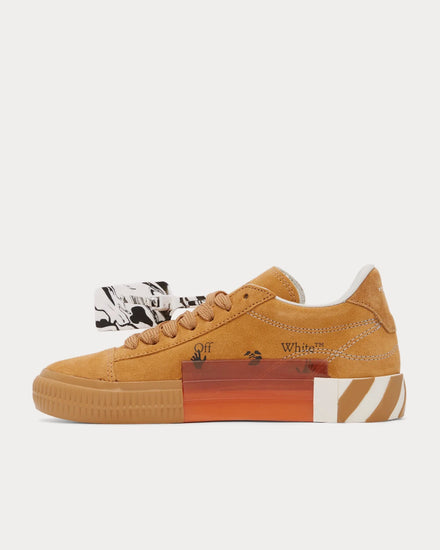 Off-White Vulcanized Tan Suede Orange / White Low Top Sneakers - 3
