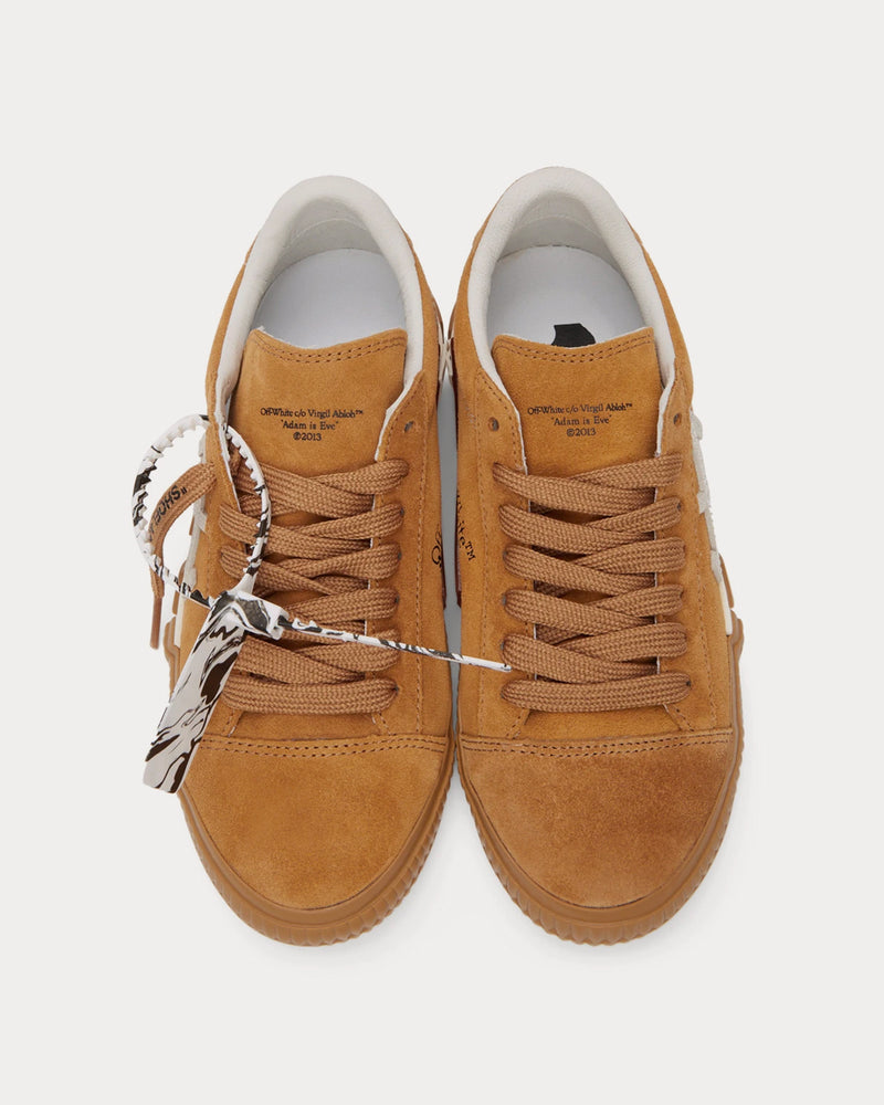 Off-White Vulcanized Tan Suede Orange / White Low Top Sneakers - 4