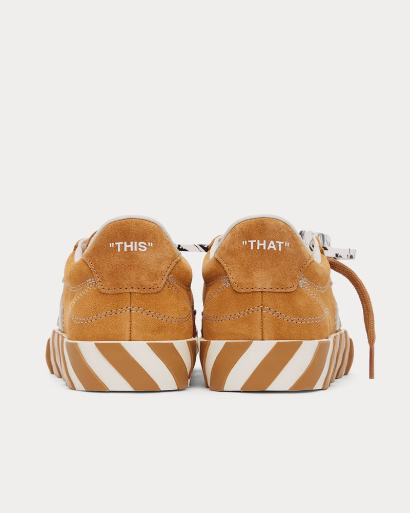 Off-White Vulcanized Tan Suede Orange / White Low Top Sneakers - 5