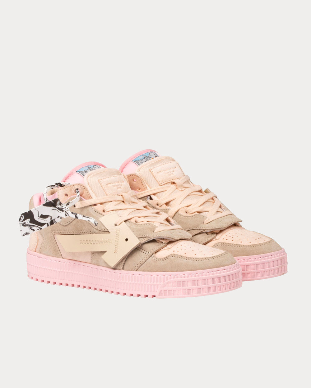 Off-White - Floating Arrow Pink Light Grey Low Top Sneakers