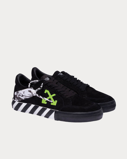 Off-White Vulcanized Black Green Low Top Sneakers - 2