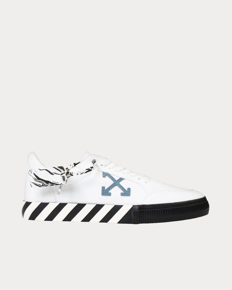 Off-White Men's Vulcanized White Light Blue Low Top Sneakers