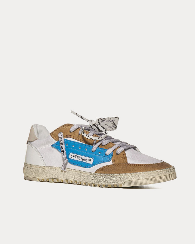 Off-White 5.0 Vulcanized White / Blue / Khaki Low Top Sneakers - 2