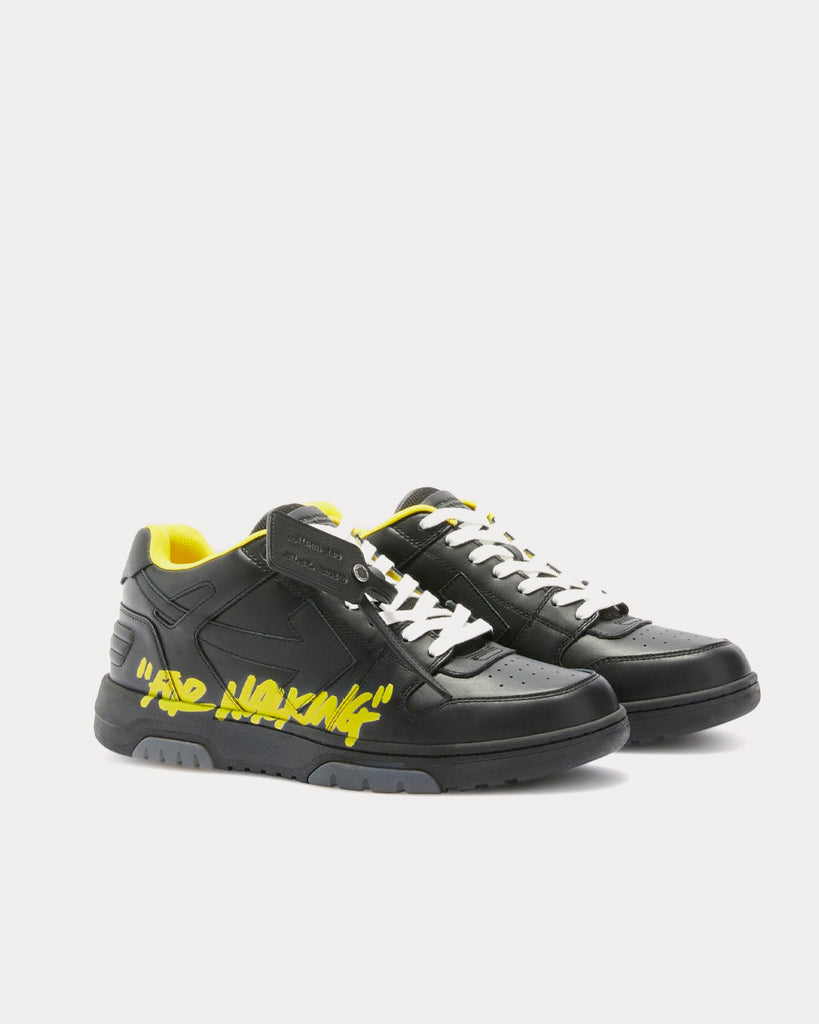 Off-White Out Of Office Ooo Black / Yellow Low Top Sneakers