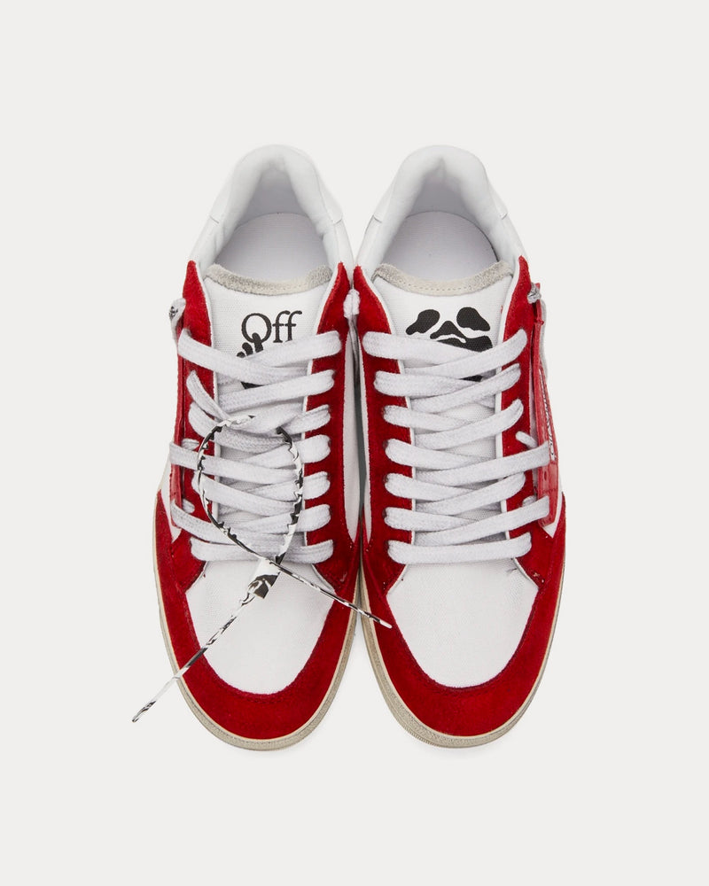 Off-White 5.0 Vulcanized White / Red Low Top Sneakers - 2