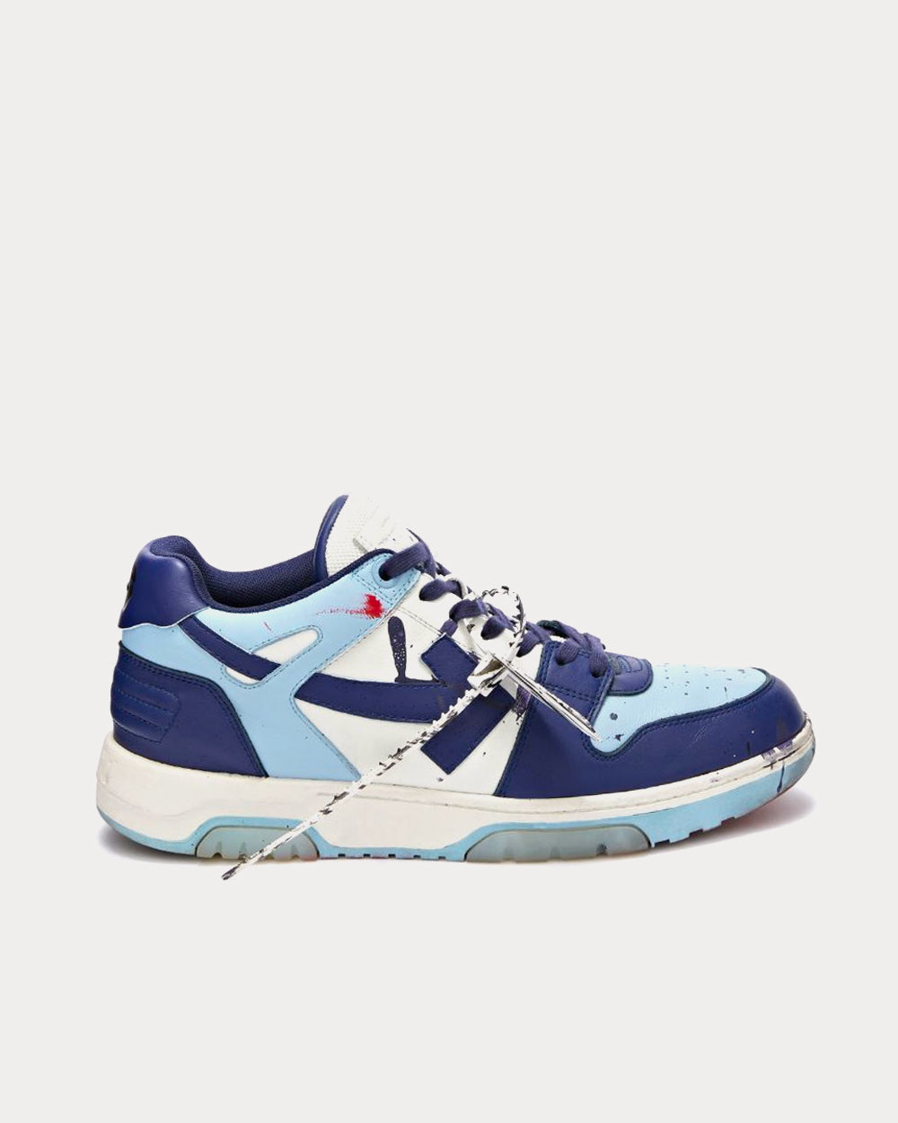 Off White Out Of Office Ooo Light Blue Blue Low Top Sneakers Sneak in Peace