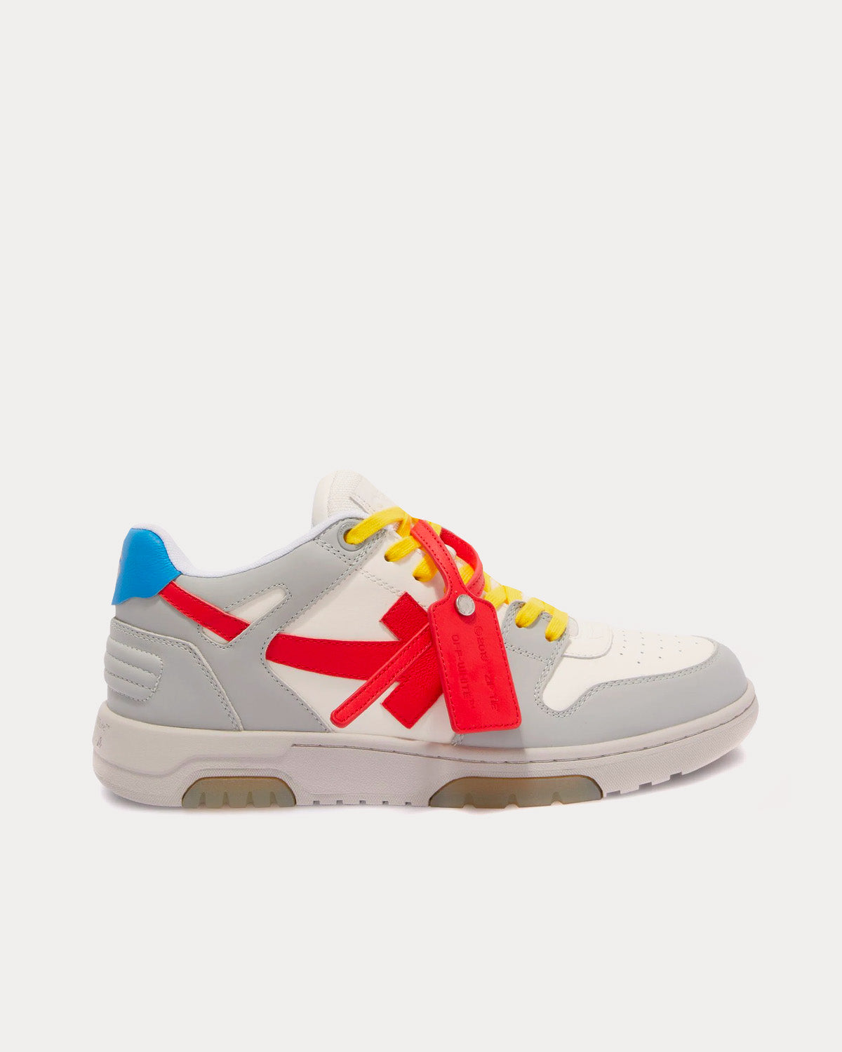 OFF-WHITE | OOO OUT OF OFFICE CALF LEATHER SNEAKERS 灰×赤 Off-White Men's Out Of Office Grey / Red / White Low Top