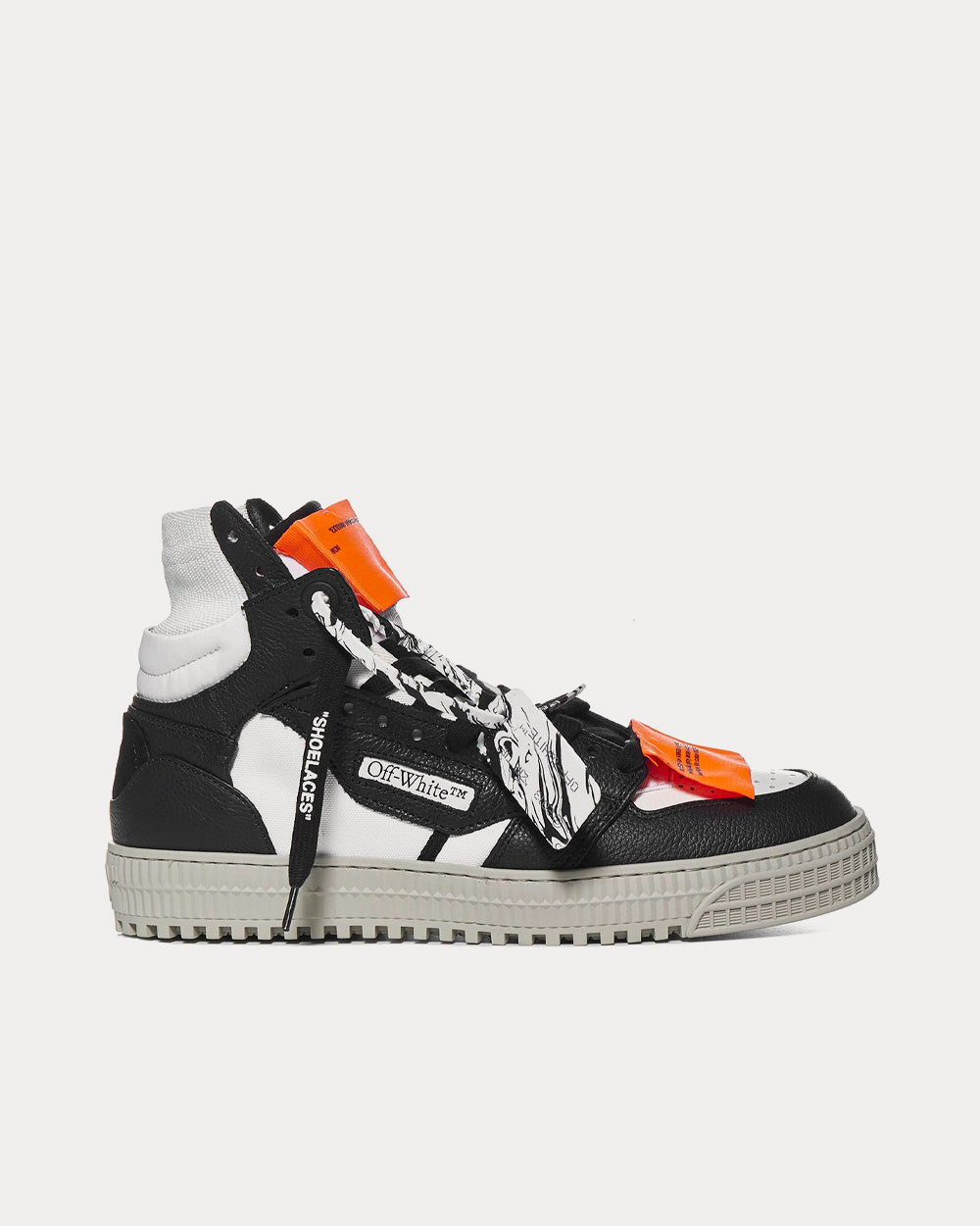 Off-White Men's 3.0 Off Court Leather High-Top Sneakers, Black Orange, Men's, 9D, Sneakers & Trainers High Top Sneakers