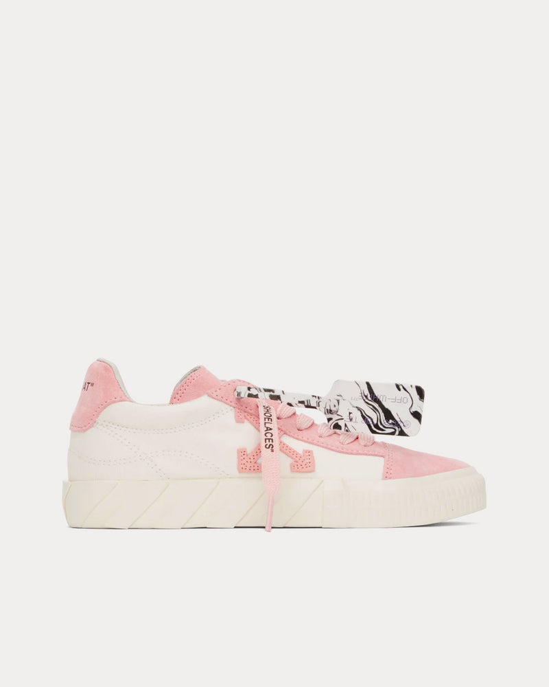 Off-White Women's Vulcanized Canvas White Pink Low Top Sneakers