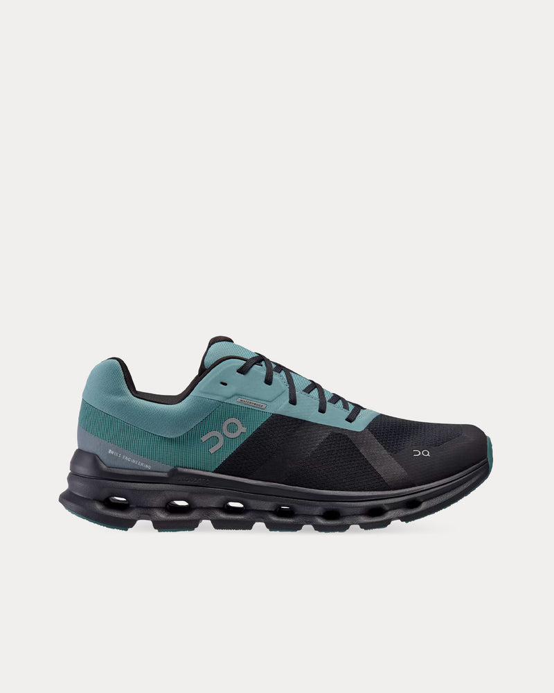 On Cloud runner Waterproof running shoe in the Black | Tide colorway. Men’s 11.5 Cloudrunner 2 Waterproof (Men) – COMFORT ONE SHOES main image 3
