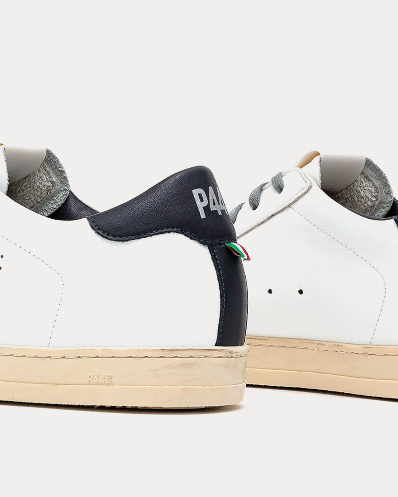 P448 Unisex John Racer White / Black Low Top Sneakers & Trainers