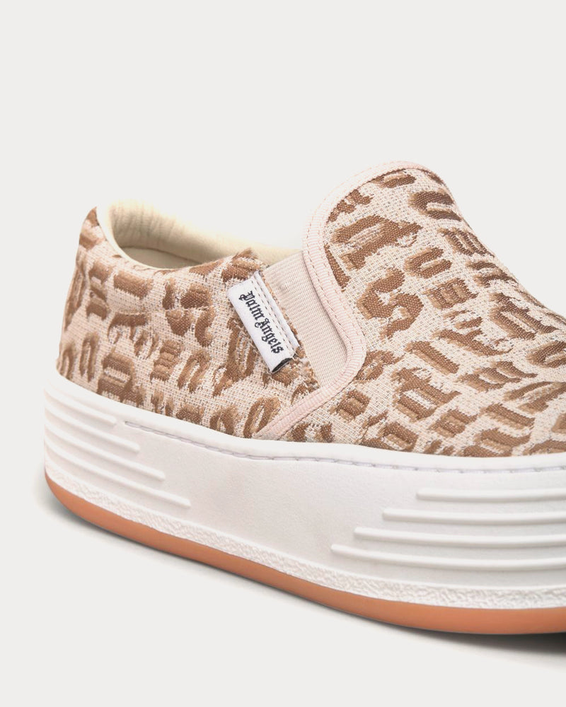 Palm Angels Monogram Brown Beige Slip On Sneakers - 4