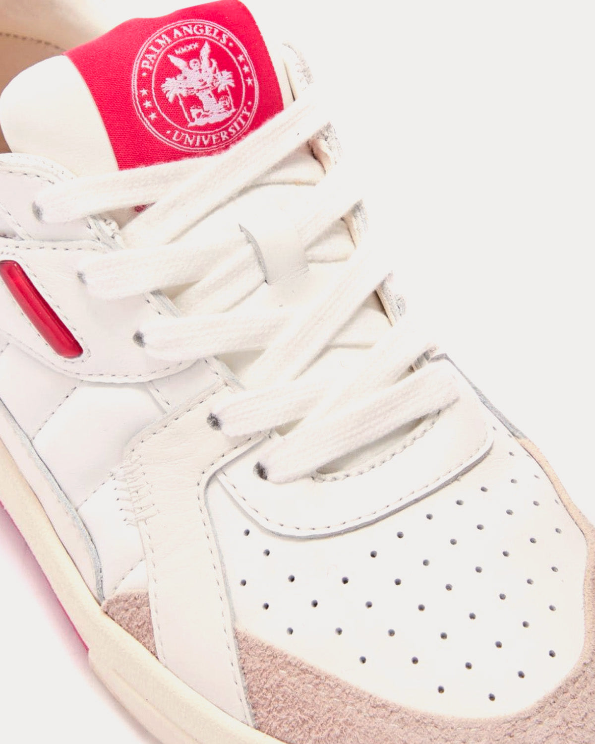 Palm Angels - University White / Fuchsia Low Top Sneakers