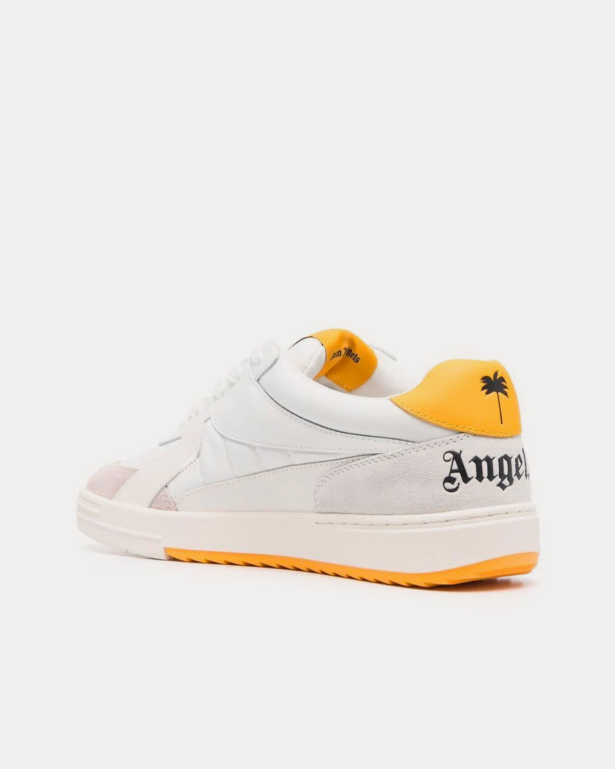 Palm Angels - University White / Yellow Low Top Sneakers