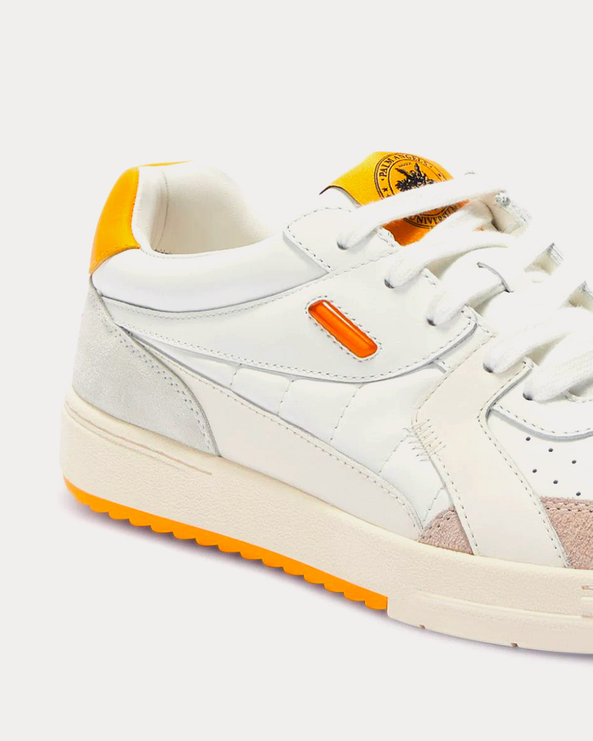 Palm Angels - University White / Yellow Low Top Sneakers