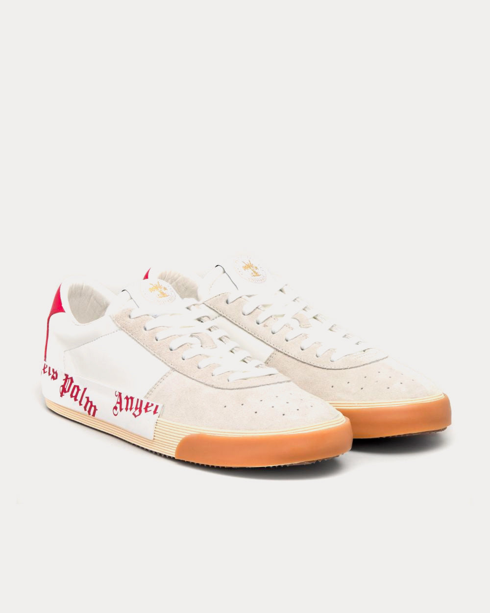 Palm Angels - Vulcanized White / Red Low Top Sneakers