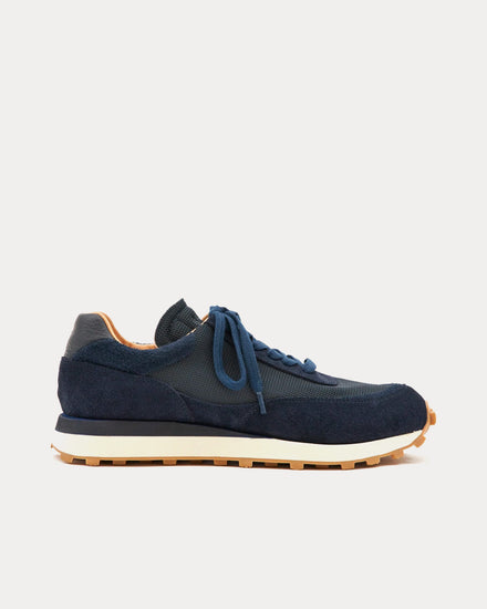 Paracia R-Type 01 Repello Suede Mesh Navy Low Top Sneakers - 1