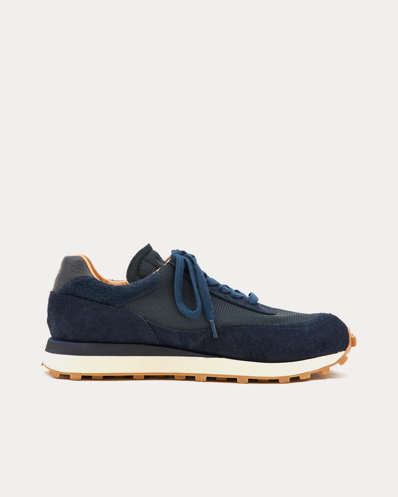 Paracia R-Type 01 Repello Suede Mesh Navy Low Top Sneakers - 1
