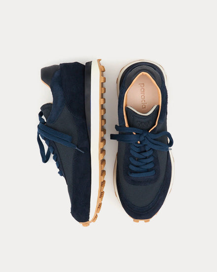Paracia R-Type 01 Repello Suede Mesh Navy Low Top Sneakers - 2