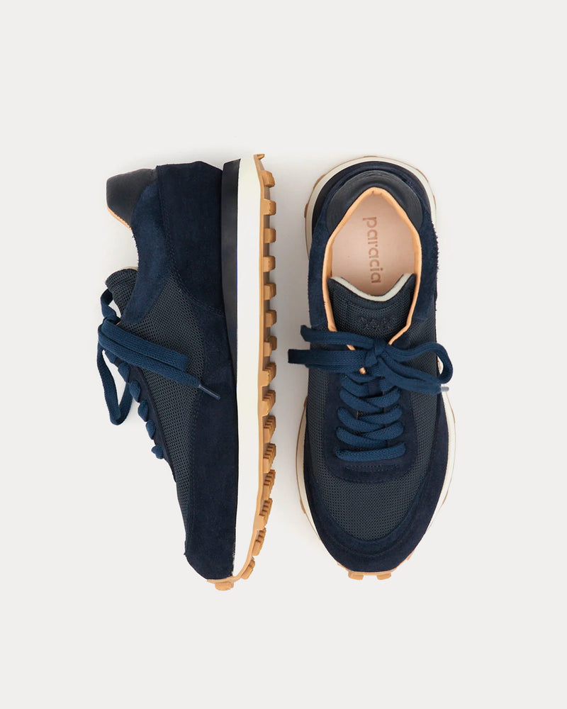 Paracia R-Type 01 Repello Suede Mesh Navy Low Top Sneakers - 2