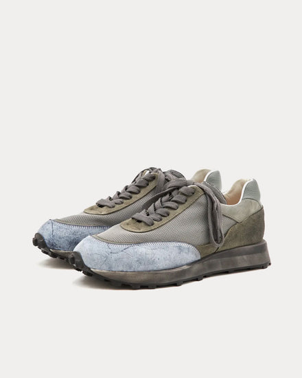Paracia R-Type 01 Rocky Mohawk Leather Distressed Green Low Top Sneakers - 3