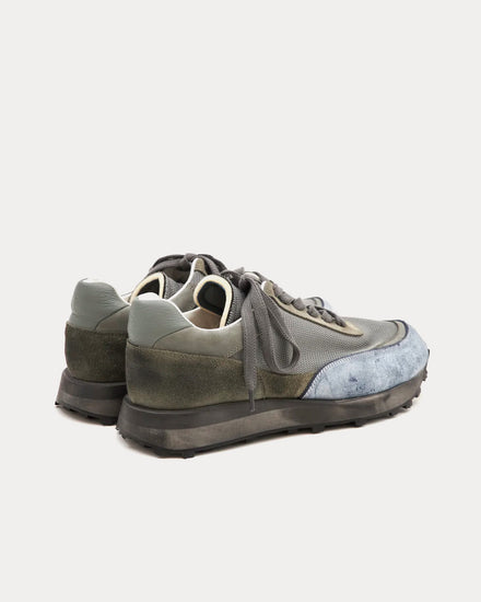 Paracia R-Type 01 Rocky Mohawk Leather Distressed Green Low Top Sneakers - 4