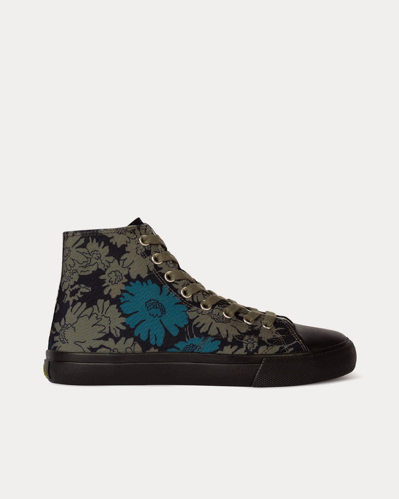 Paul Smith Carver Archive Floral Green High Top Sneakers - 1