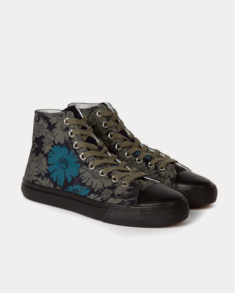 Paul Smith Carver Archive Floral Green High Top Sneakers - 3
