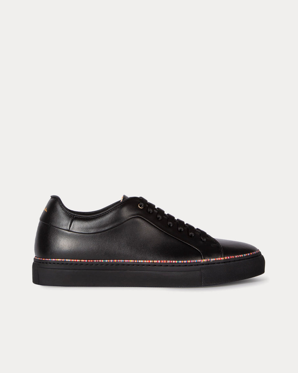 Paul Smith Basso Signature Stripe Piping Black Low Top Sneakers Sneak in Peace