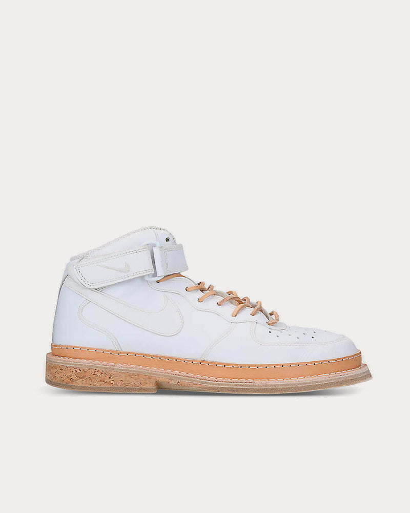 シューズ・靴 PETERSON STOOP 21SS Nike Air Force 1 Peterson Stoop Men's Nike Air Force 1 White Leather High Top Sneakers