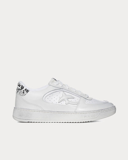 Pinko Liquirizia Distressed White Low Top Sneakers - 1