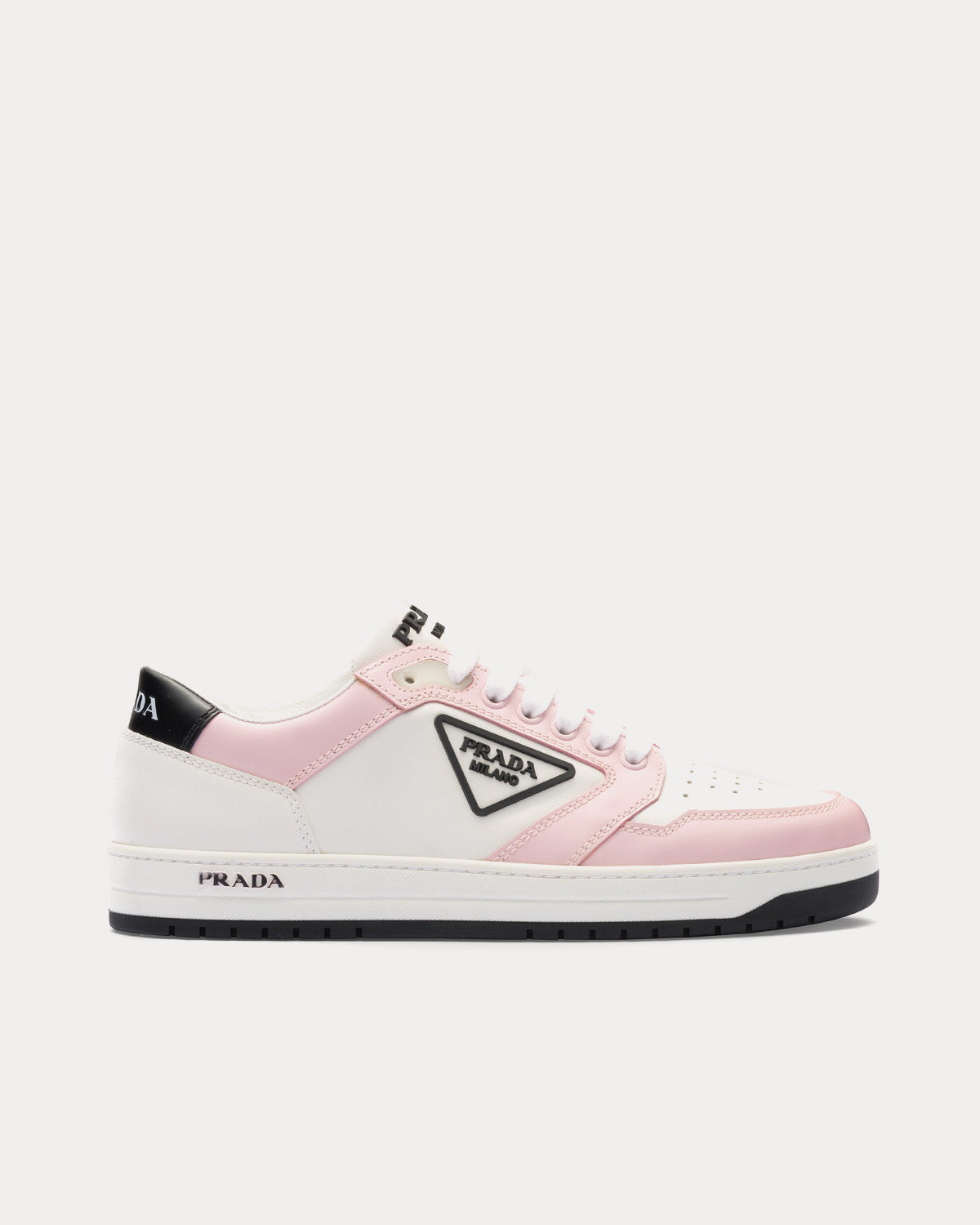 Prada Women's District White / Alabaster Pink Low Top Sneakers