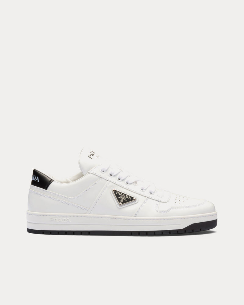 Prada Downtown Perforated Leather White / Black Low Top sneakers - 1