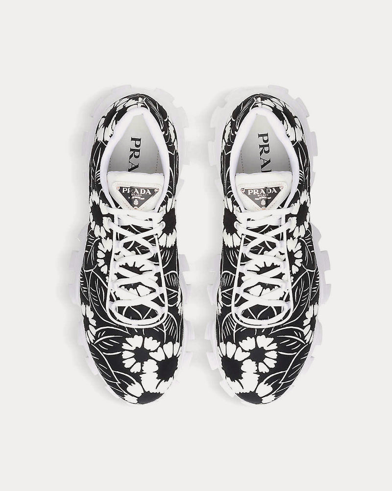 Prada Recycled-Nylon Floral-Print Low Top Sneakers - 2
