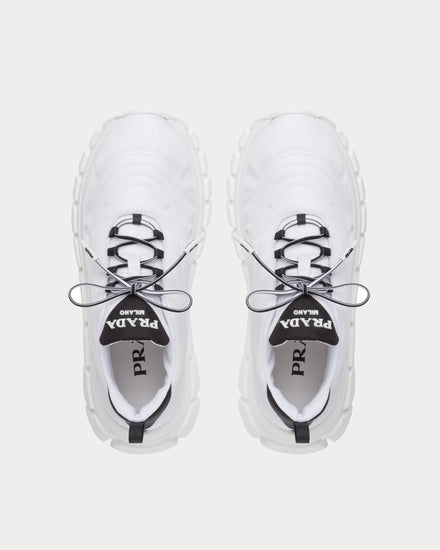 Prada Women's Rush Gabardine Re-Nylon White Low Top Sneakers