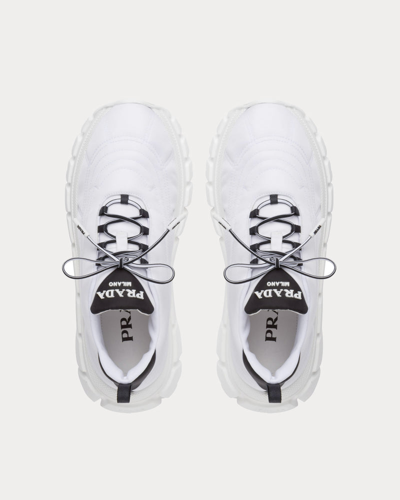 Prada Rush Gabardine Re-Nylon White Low Top Sneakers - 3