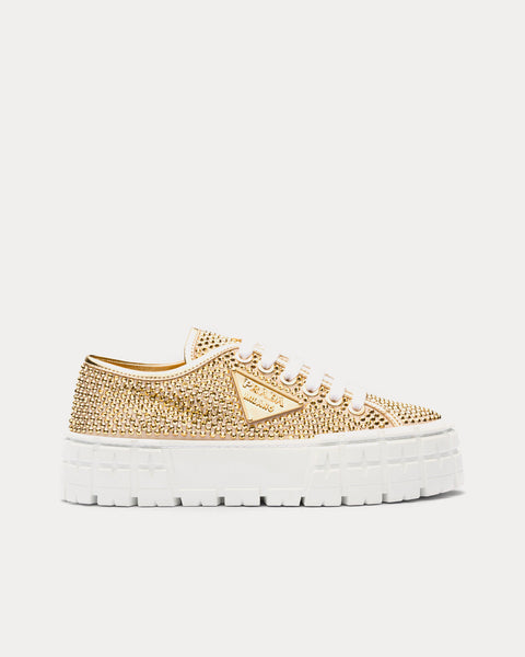 Cystals, Satin & Leather Platinum Low Top Sneakers