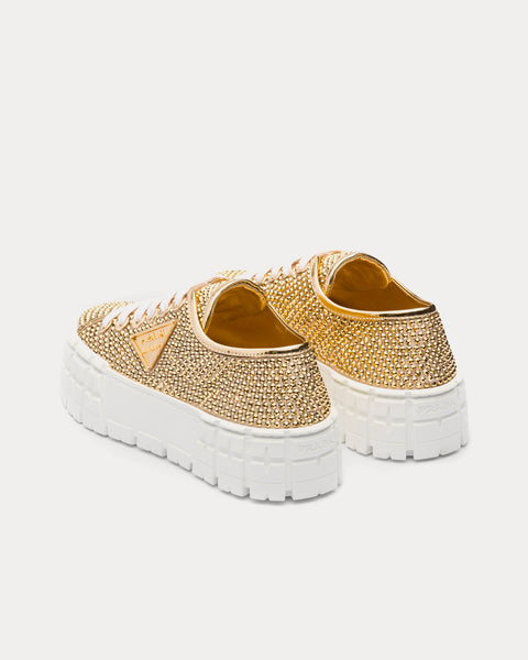 Cystals, Satin & Leather Platinum Low Top Sneakers