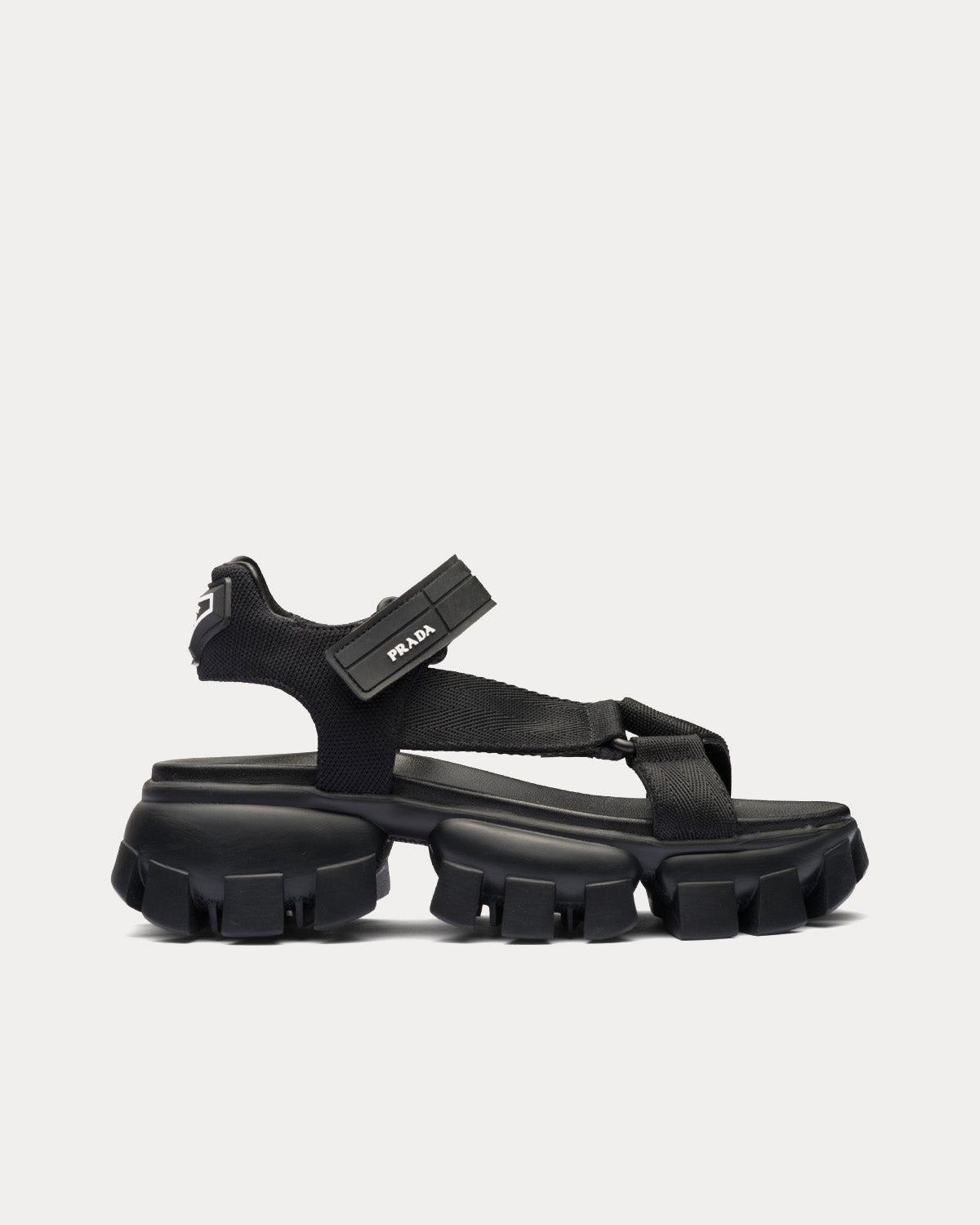 Monarch To grader Kriger Prada Sporty Woven Nylon Tape Black Sandals - Sneak in Peace