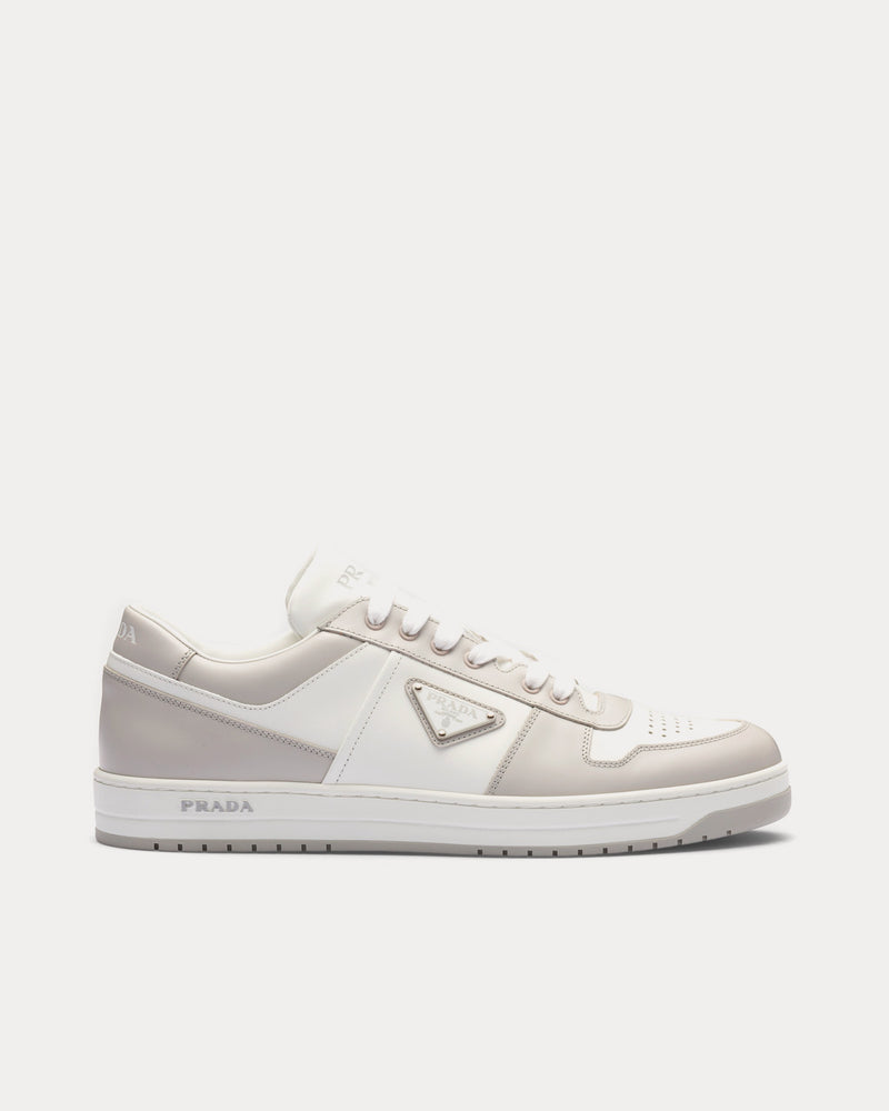 Prada Men's Downtown Leather White / Crystal Low Top