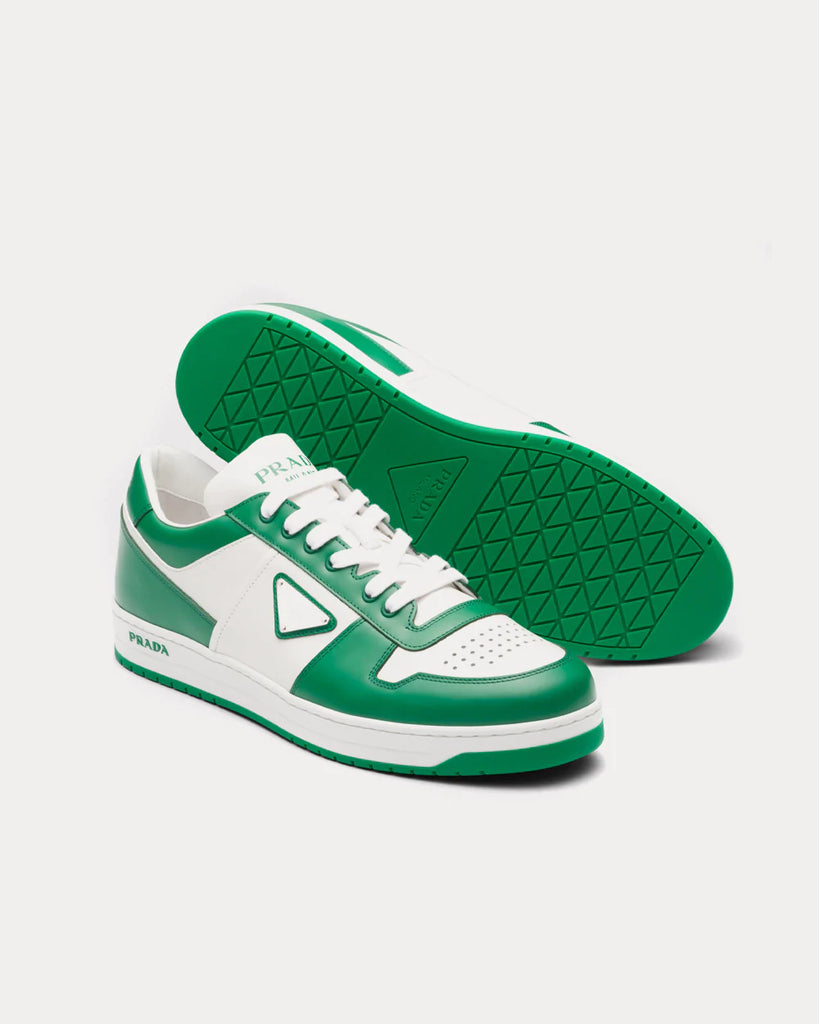 Prada Downtown Leather White Mango Low Top Sneakers Sneak in Peace