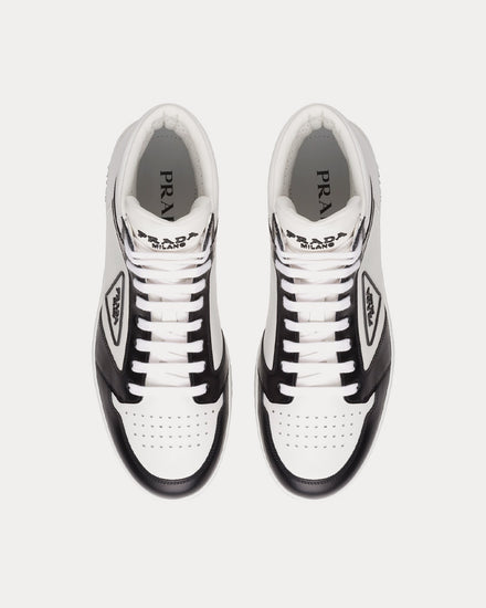 Prada Sporty Leather Black / White High Top Sneakers - 2