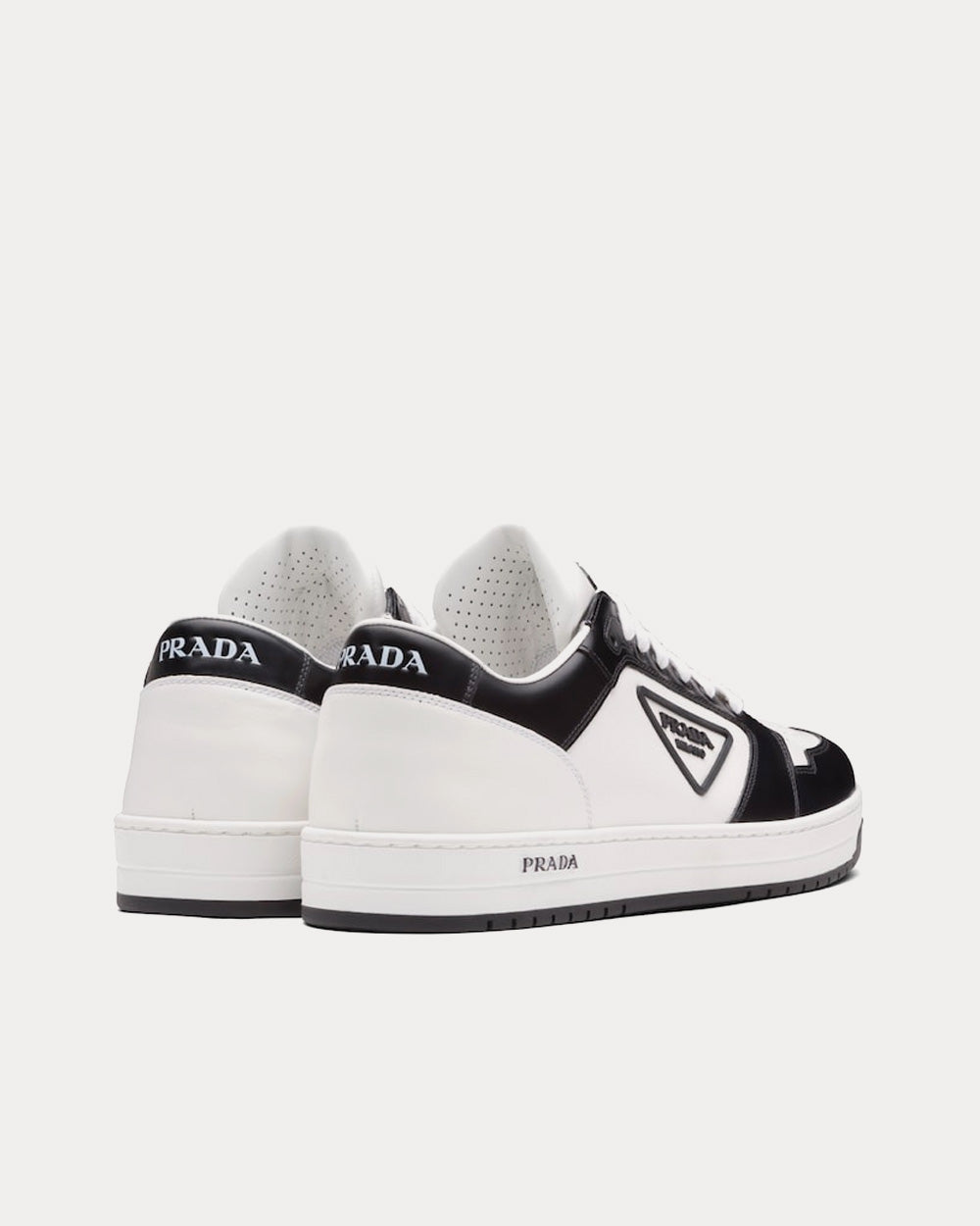 Prada - Sporty Leather Black / White Low Top Sneakers