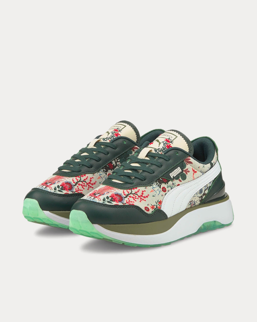 Puma x Liberty - Cruise Rider NU Green Gables / Puma White Low Top Sneakers