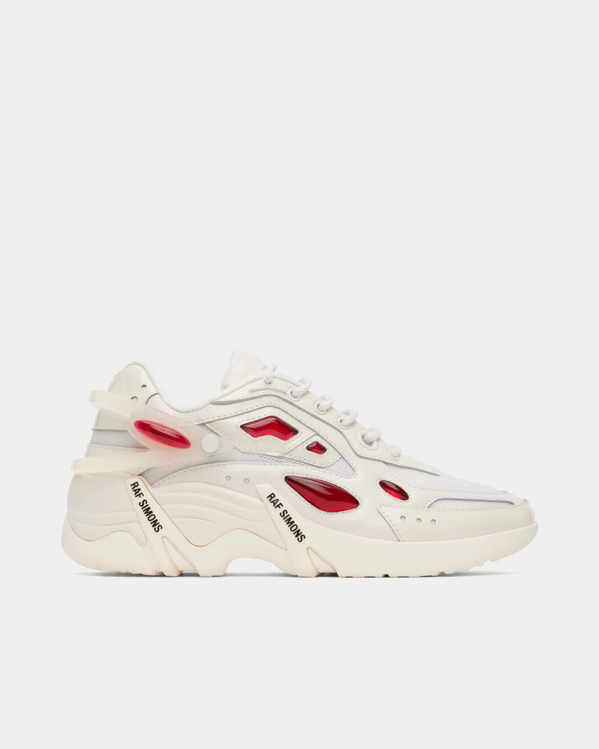 Raf Simons Men's Cyclon-21 Off-White / Red Low Top Sneakers & Trainers