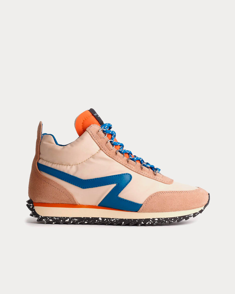 Rag & Bone Retro Hiker Suede And Recycled Materials Buff Sand High Top Sneakers - 1